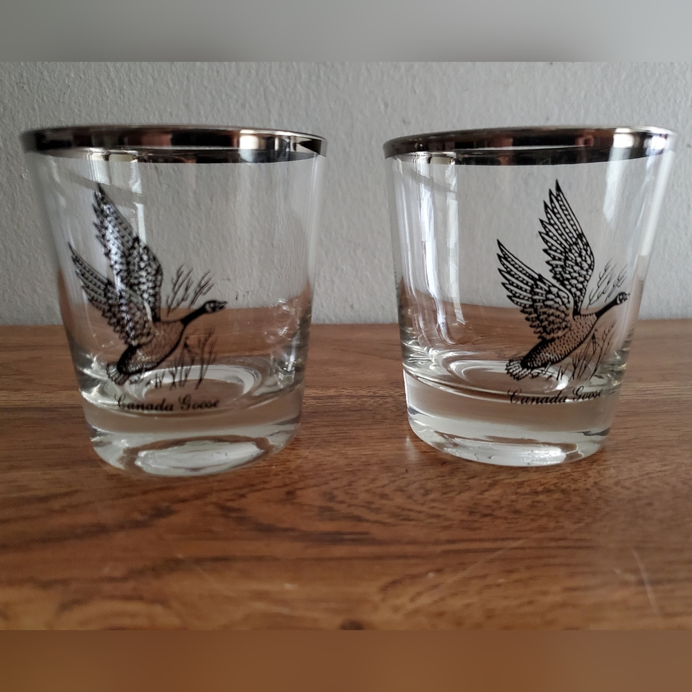 Lot of 2 Canada Goose Silver Rim 3 X 3 inches Glasses